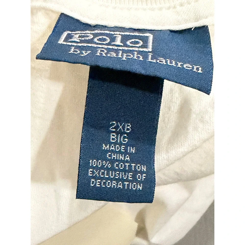 Polo Ralph Lauren T-Shirt Mens 2XB White Classics Big & Tall‎ With Tags